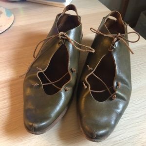 Architectural lace-up designer kitten heels